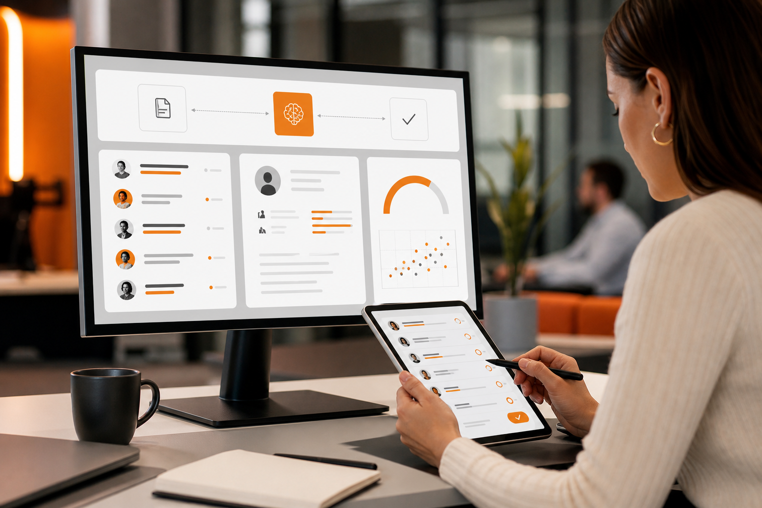 Orange and Black AI Automation dashboard