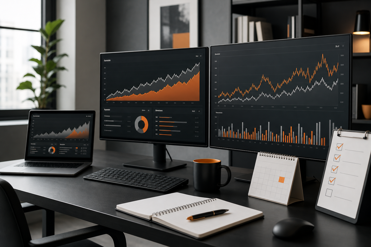 Orange and Black SEO Content Writing Performance
