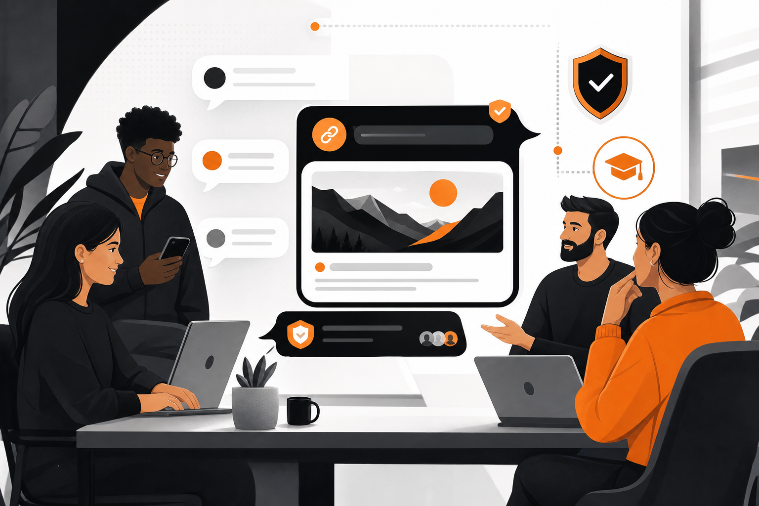 Orange and Black Trackable Vanity Links phishing education