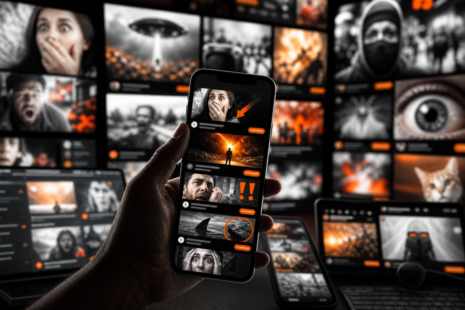 Orange and Black Clickbait Dynamics