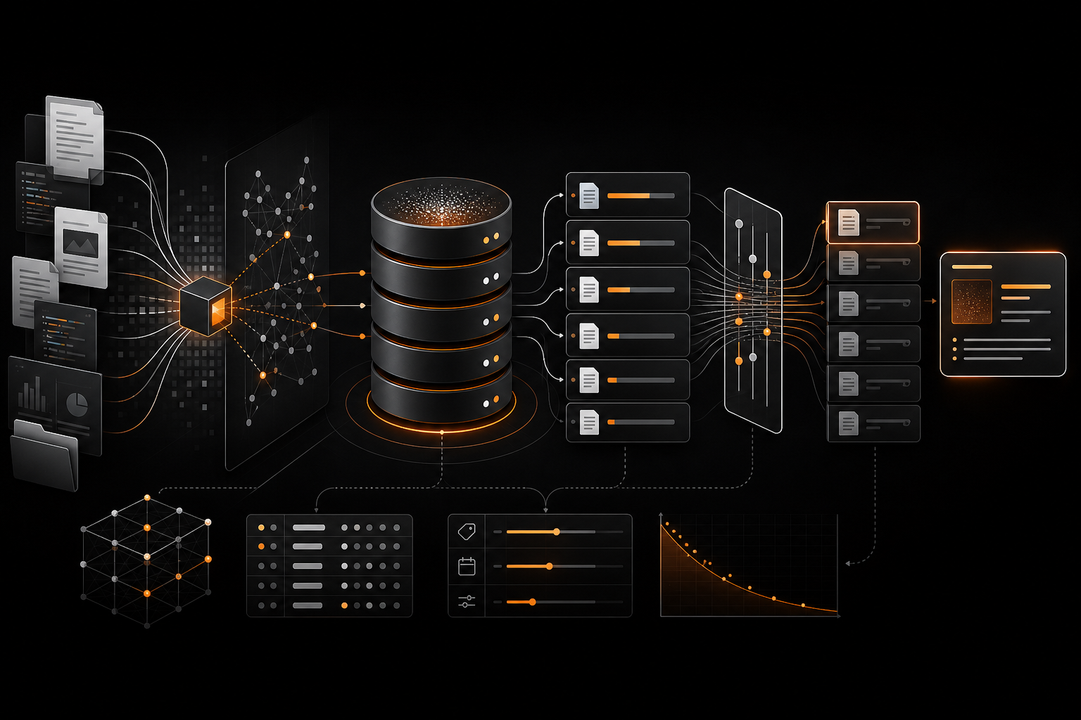 Orange and Black Agentic AI Memory Vector