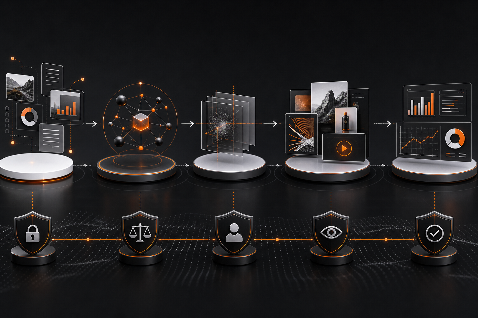 Orange and Black Flowchart showing best prompt to write