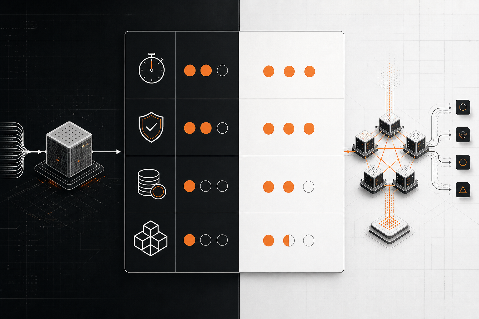 Orange and Black Single-Agent vs Multi-Agent AI Visualization